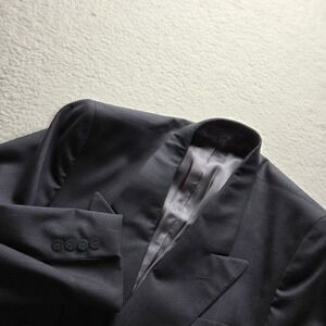 Jean Paul Germain Suit Jacket Mens 40R Gray Pinstripe Double Breasted Peak Lapel